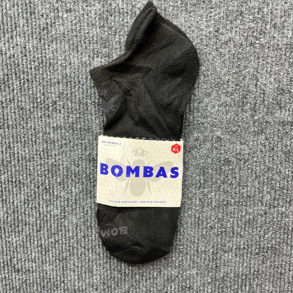 Bombas Ankle Socks Black Size XL Performance Honeycomb Arch Support New